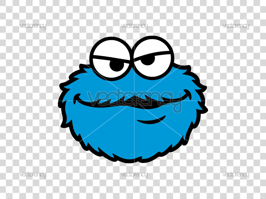Cookie Monster Sarcastic Face Vector Image SVG