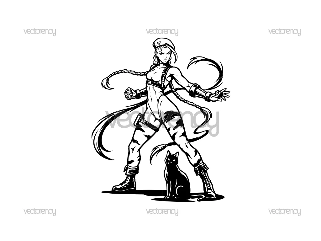 Cammy White Vector Art Illustration Street Fighter