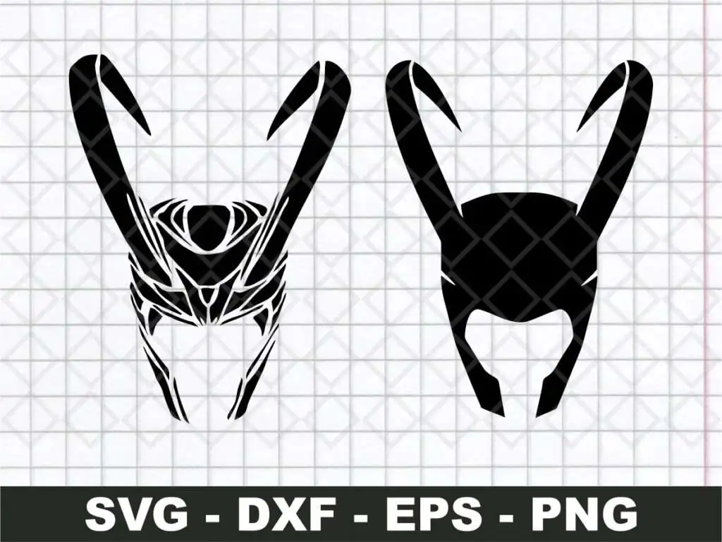 Loki Helmet SVG Silhouette