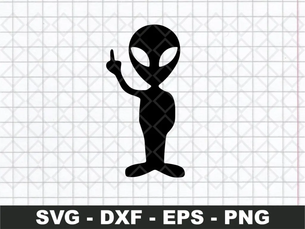 Alien SVG Flipping Off Middle Finger Alien