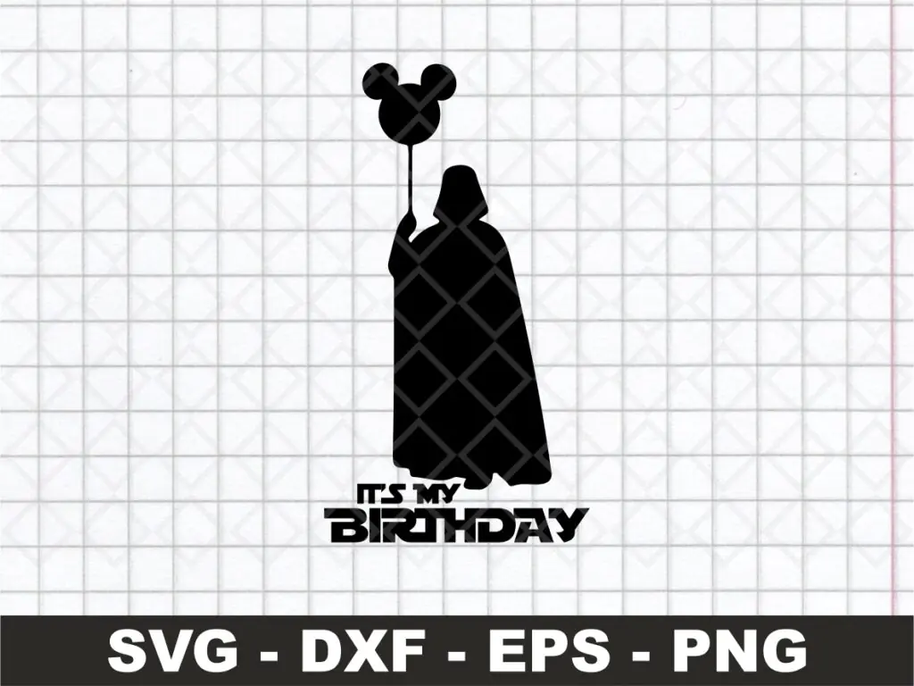 Darth Vader Cut Files It’s My Birthday Balloon SVG Vector