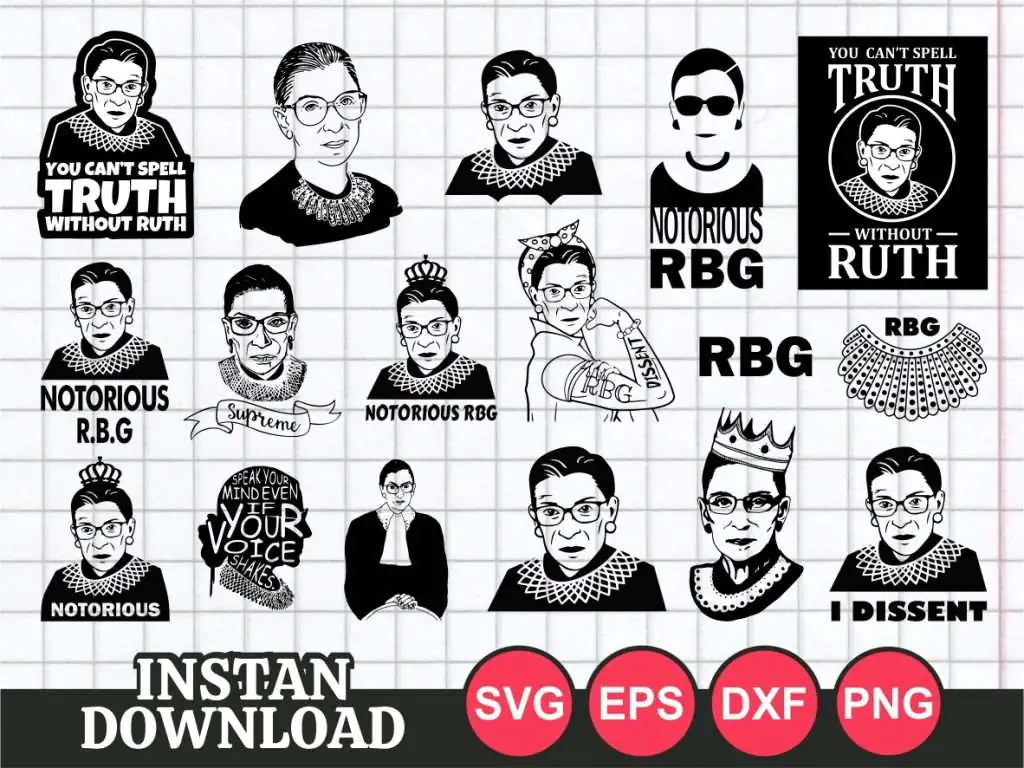 Ruth Bader Ginsburg RBG SVG Bundle