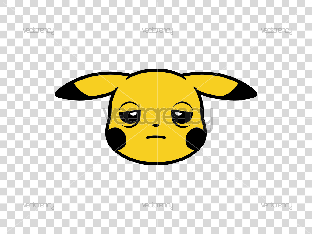 Bored Pikachu Face Head Clipart