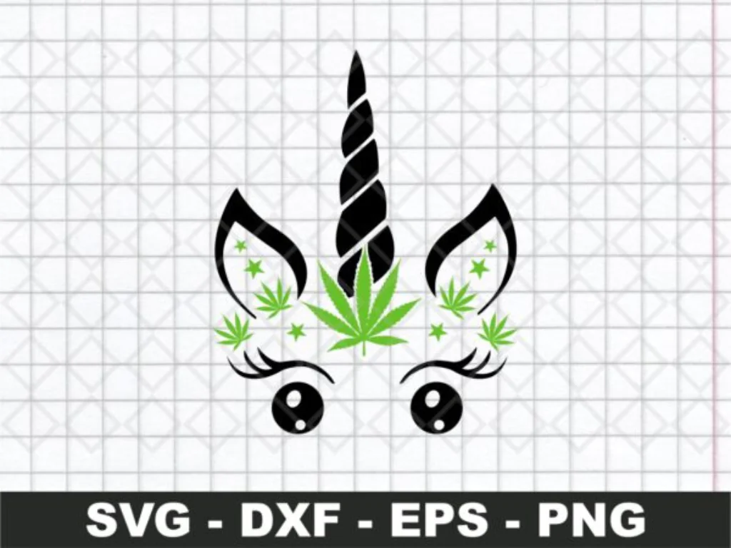 Weed Unicorn Face SVG Cut Files Cricut, Marijuana 420 Shirt Design