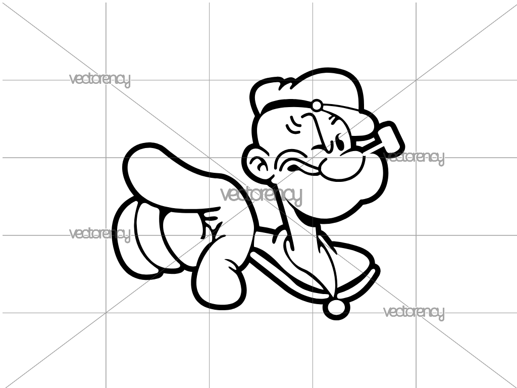 Popeye Outline SVG