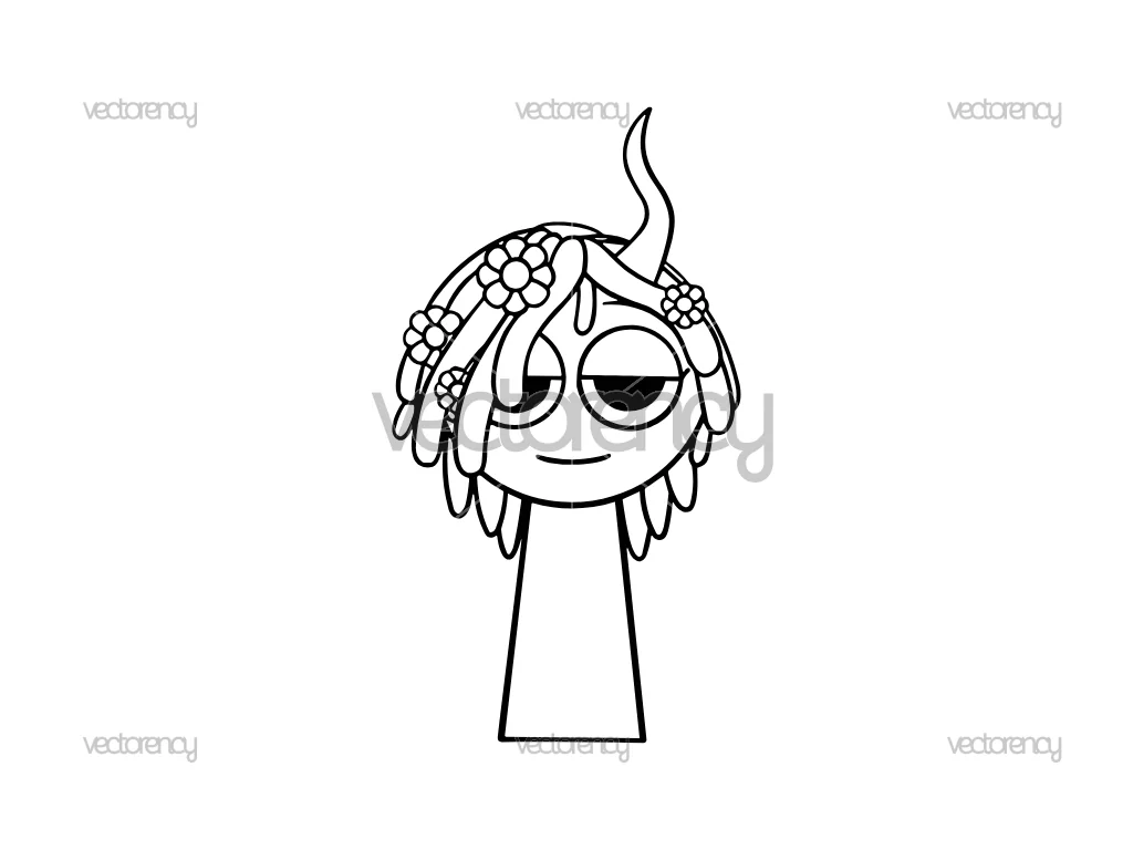 Sprunki Character SVG Outline Download