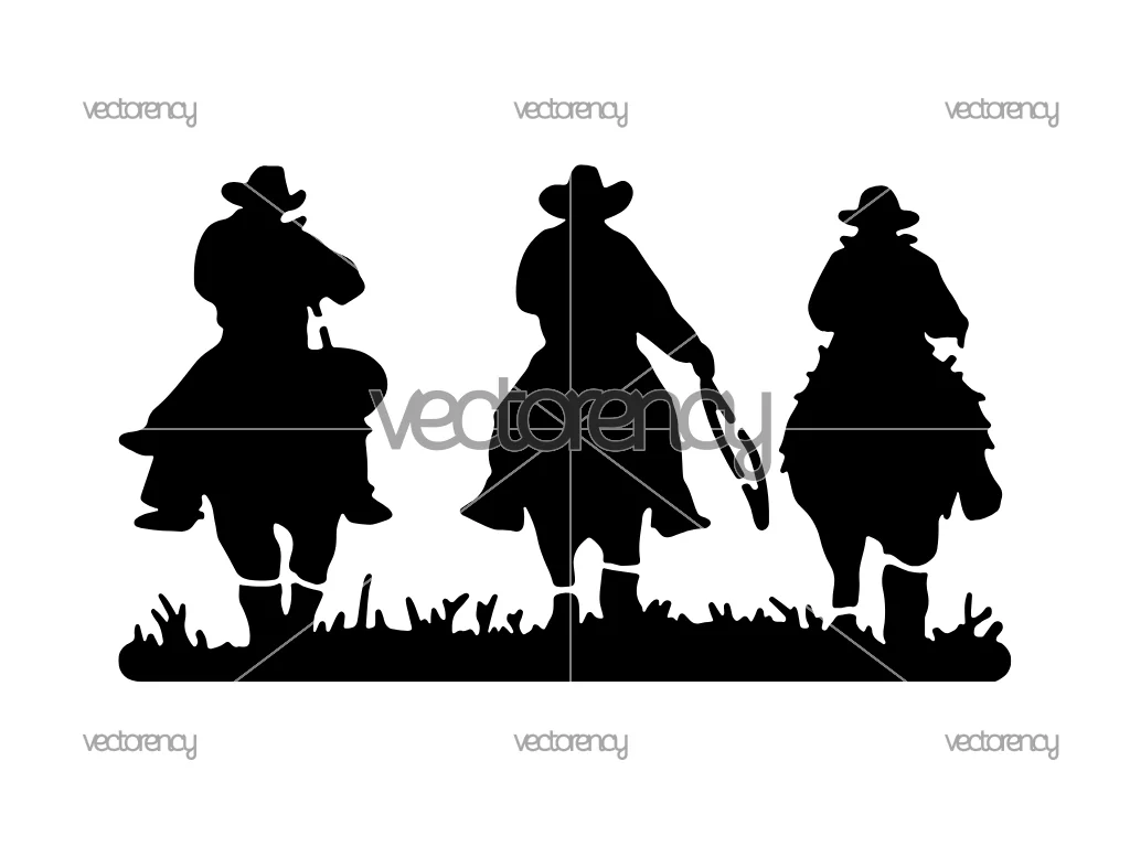 Cowboys Silhouette Stencil File Download