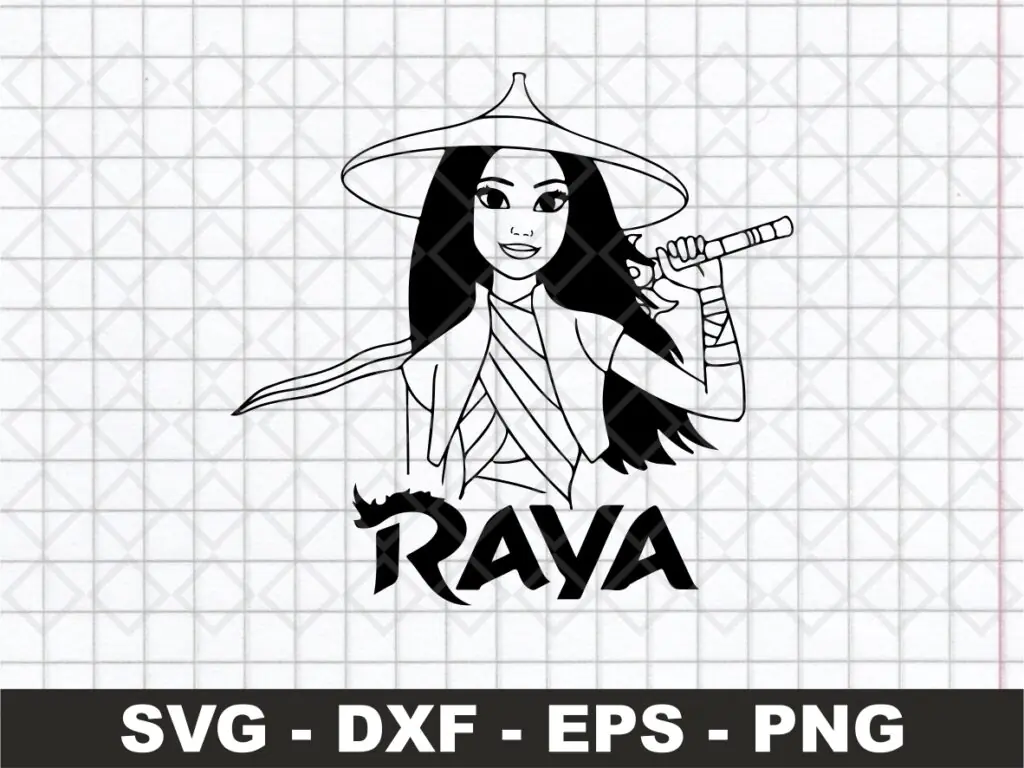 Raya and The Last Dragon SVG Raya Princess Outline Silhouette