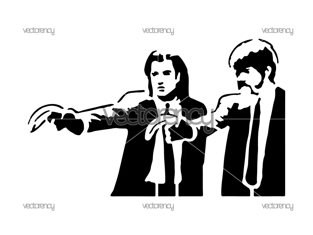Pulp Fiction SVG Spray Art Stencil PNG