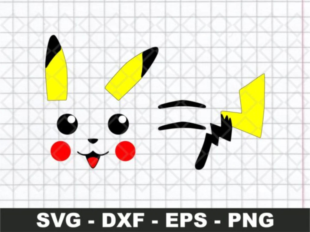 Pikachu Face SVG Layered Pokémon Clipart | Vectorency