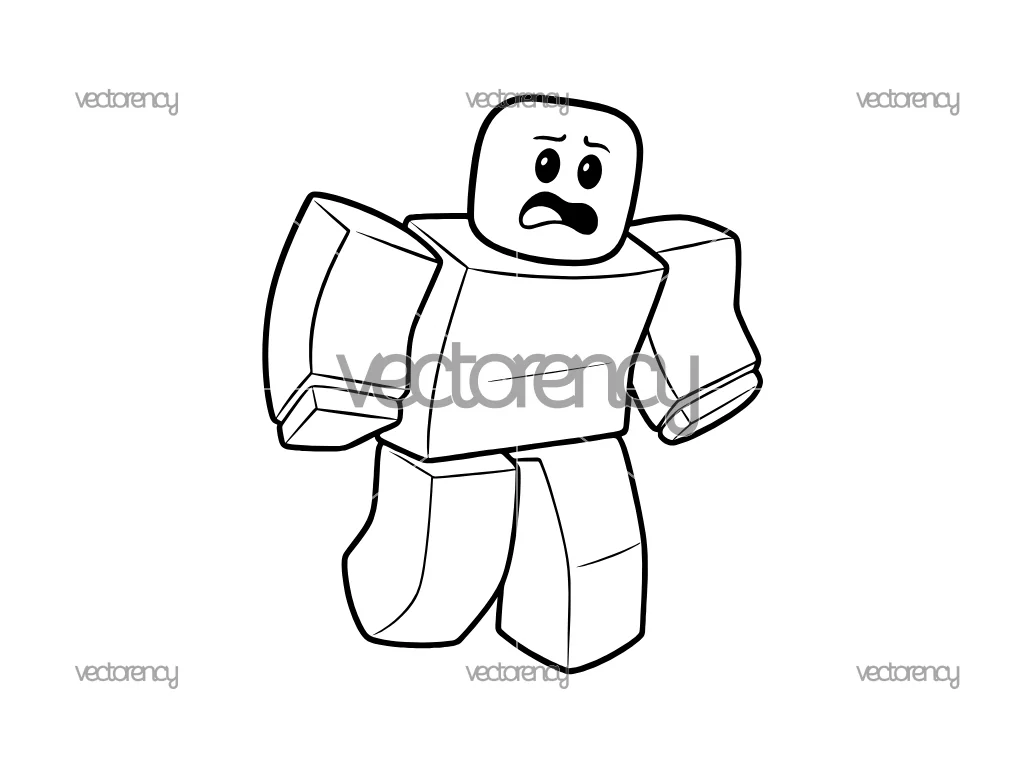 Roblox Noob SVG cricut Outline