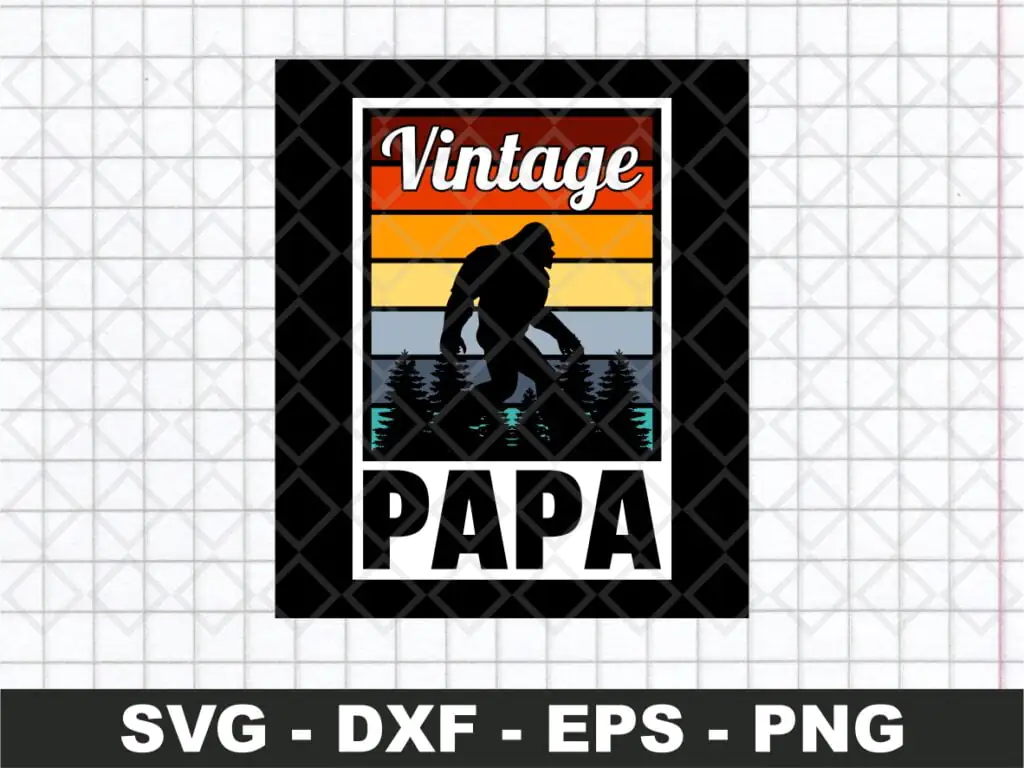 40th Bigfoot Papa Birthday Vintage Dad 1980 SVG Cricut