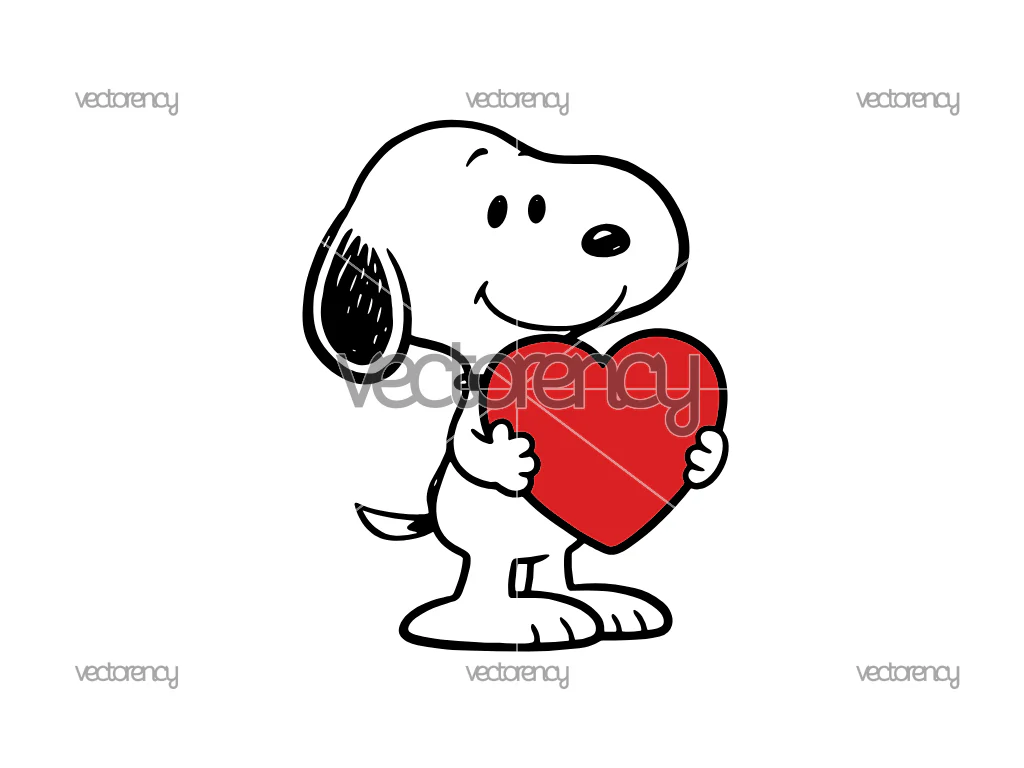 Snoopy Inspired Clipart SVG, Peanuts Cartoon Art
