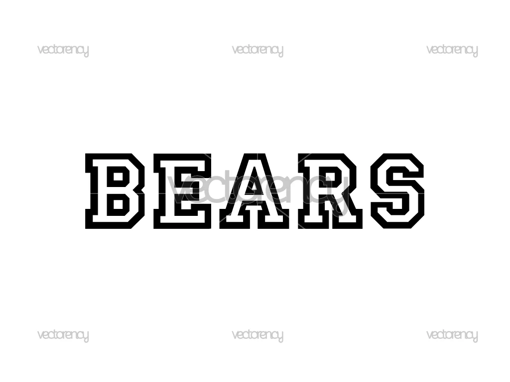 Go Bears Varsity Jersey Font Logo Vector PNG