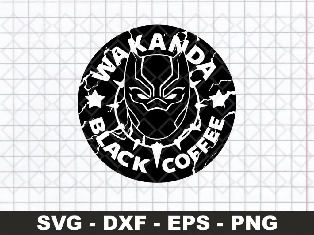 Black Coffee Panther Wakanda Coffee Image Instant Download SVG