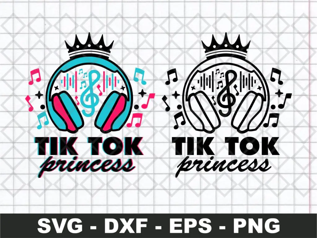 Tik Tok Princess SVG, Musical Birthday Girl SVG, Party Supply SVG