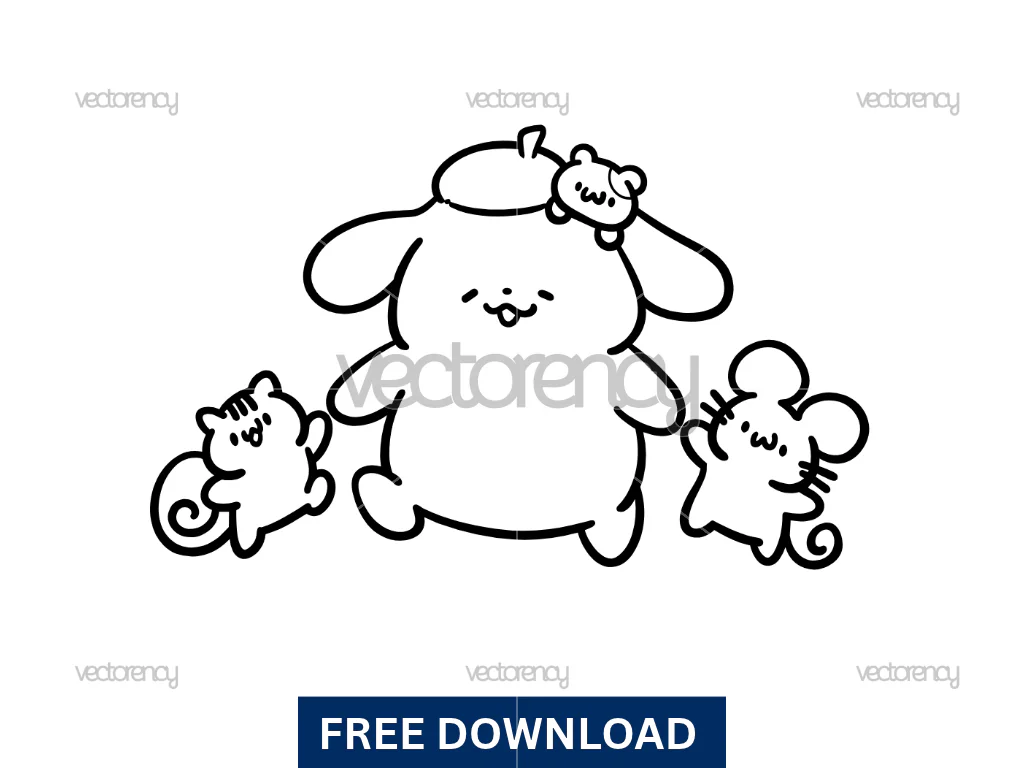 Pompompurin Outline SVG Free