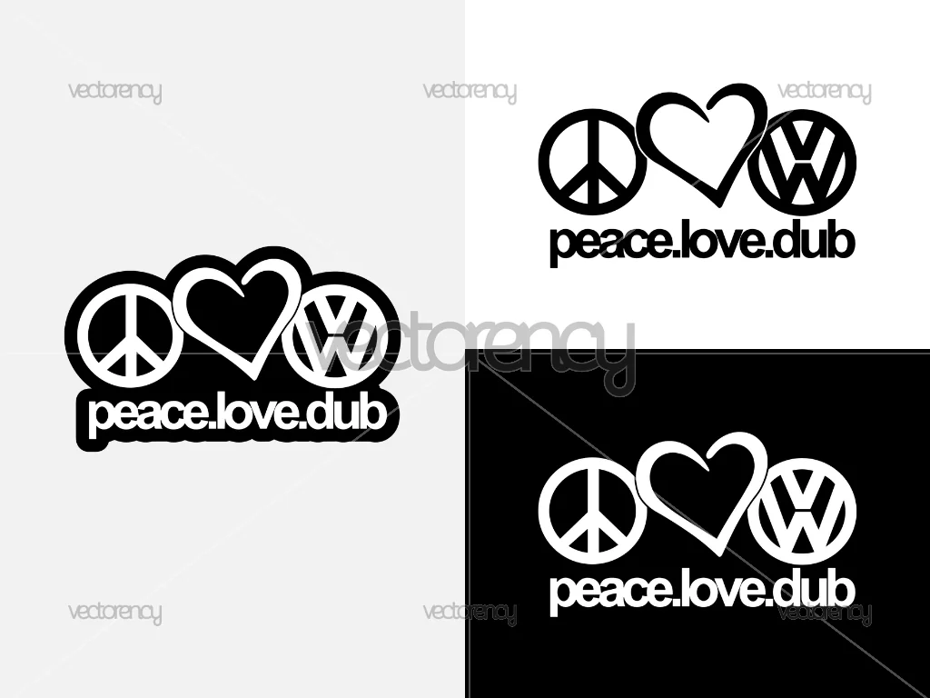 Peace Love Dub VW SVG DXF PNG