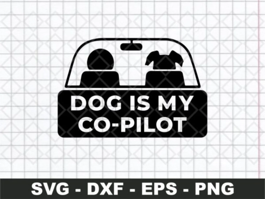 SVG Cut File for Car Decals Dog is My Co-Pilot