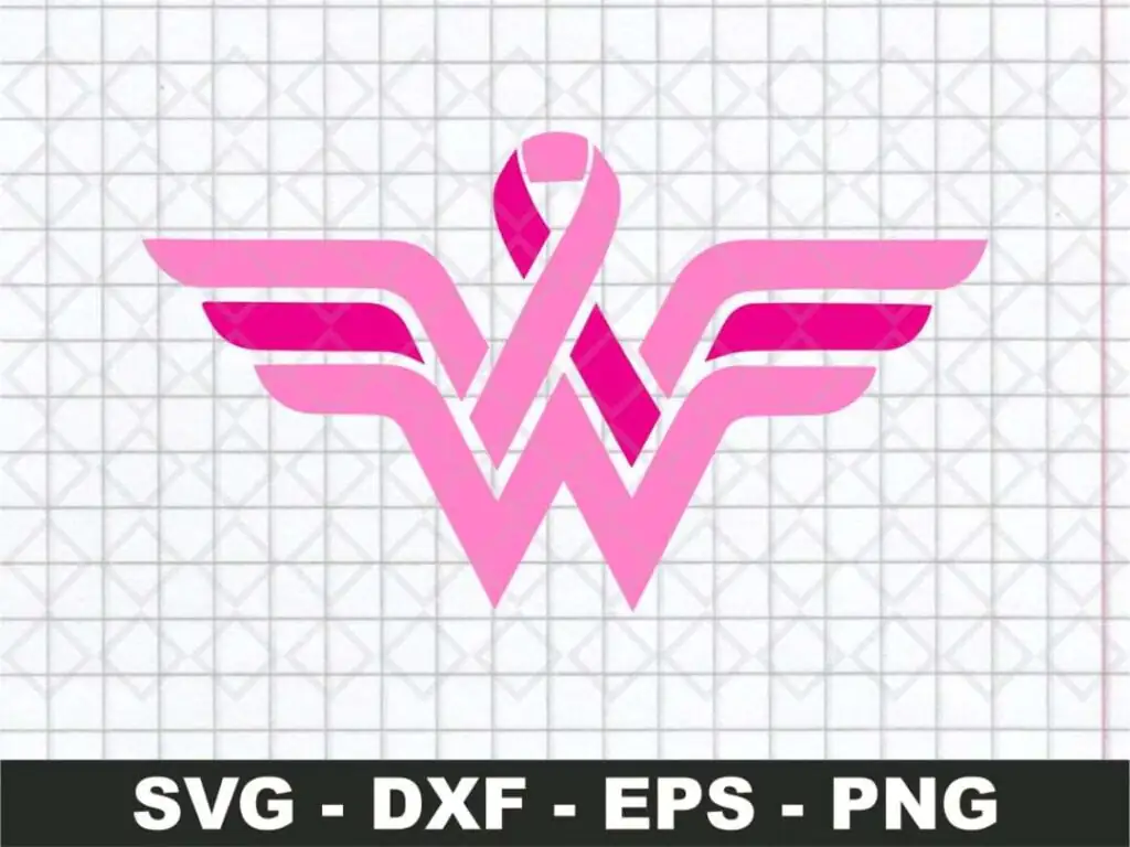 Wonder Woman Breast Logo Cancer SVG