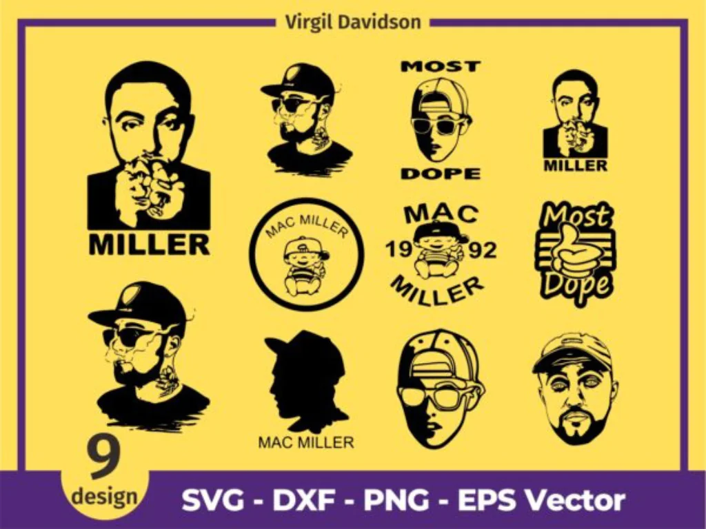 Mac Miller Design Pack SVG Vector PNG Most Dope Rap Hiphop Circles Lil Peep Macadelic Tattoo