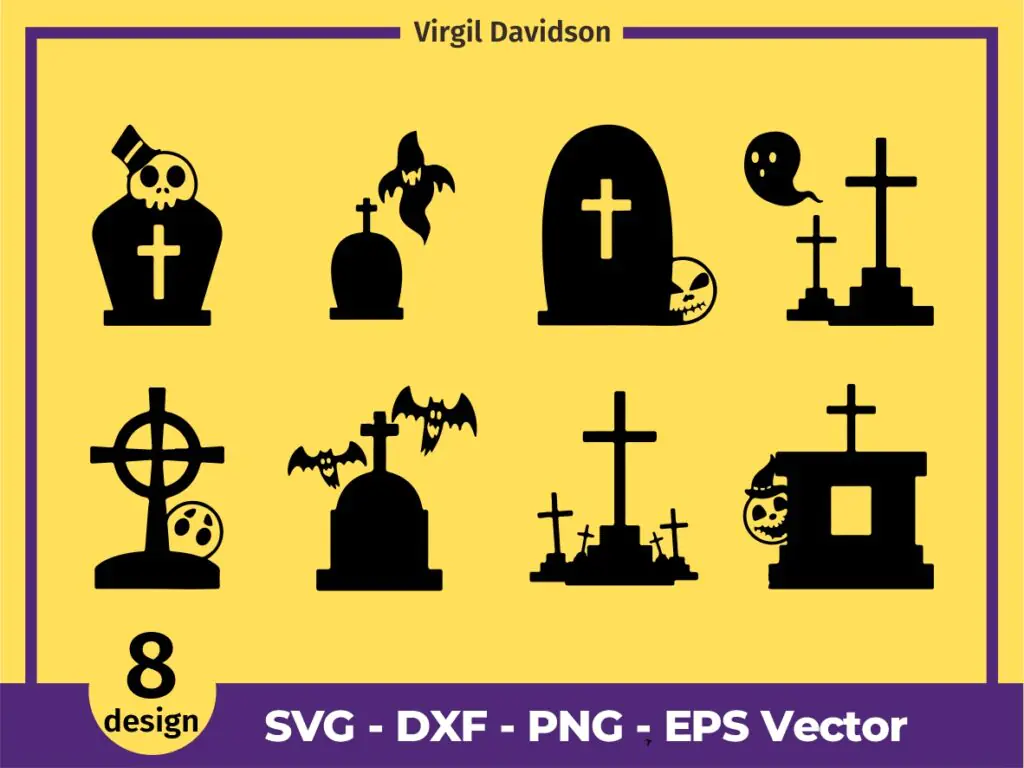 Tombstone RIP SVG, Halloween Vector Illustration Design