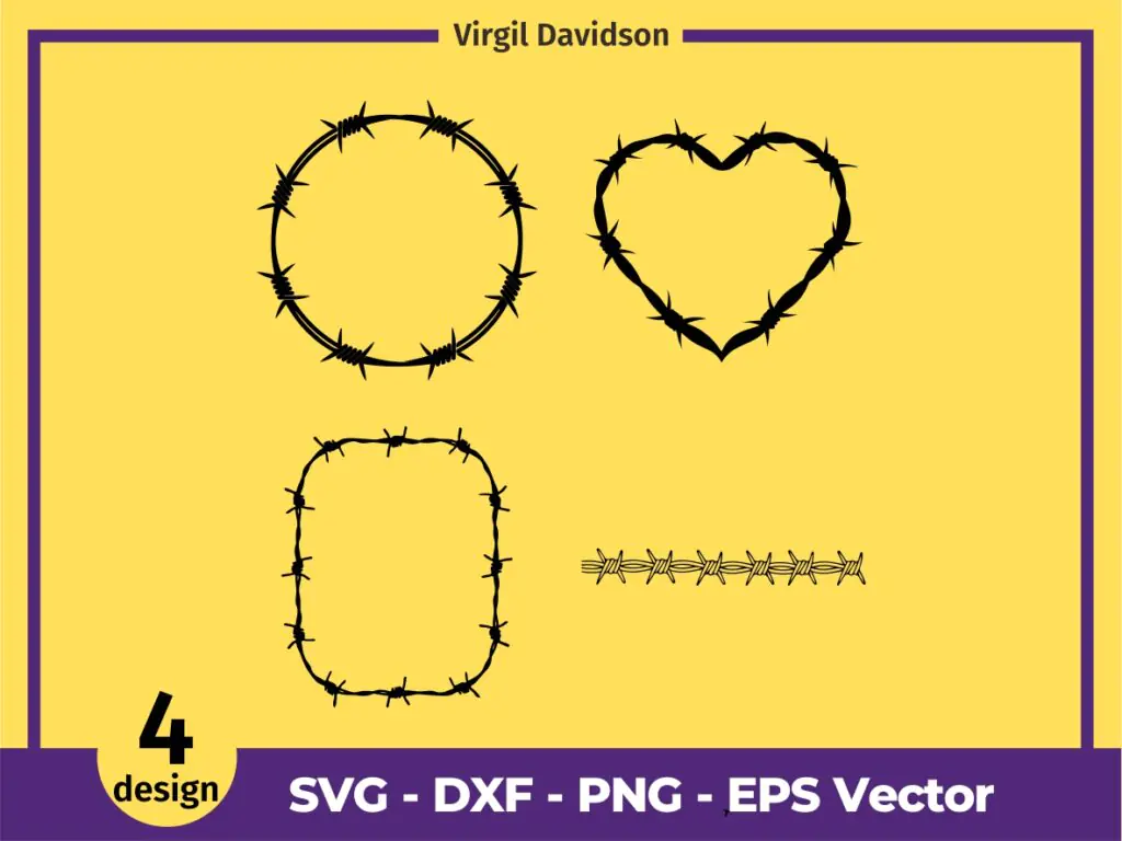 Barbed Wire Frame SVG Circle Frame SVG Razor Fencing Fence