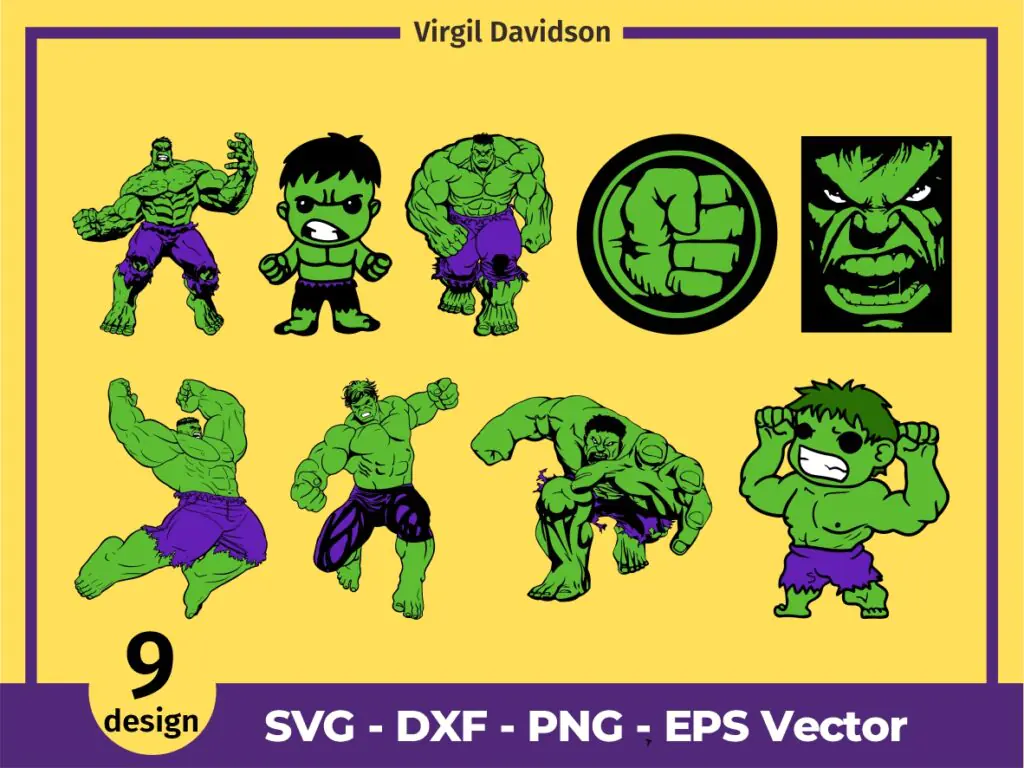 Hulk SVG Cut Files Super Hero Cartoon Bundle PNG | Vectorency