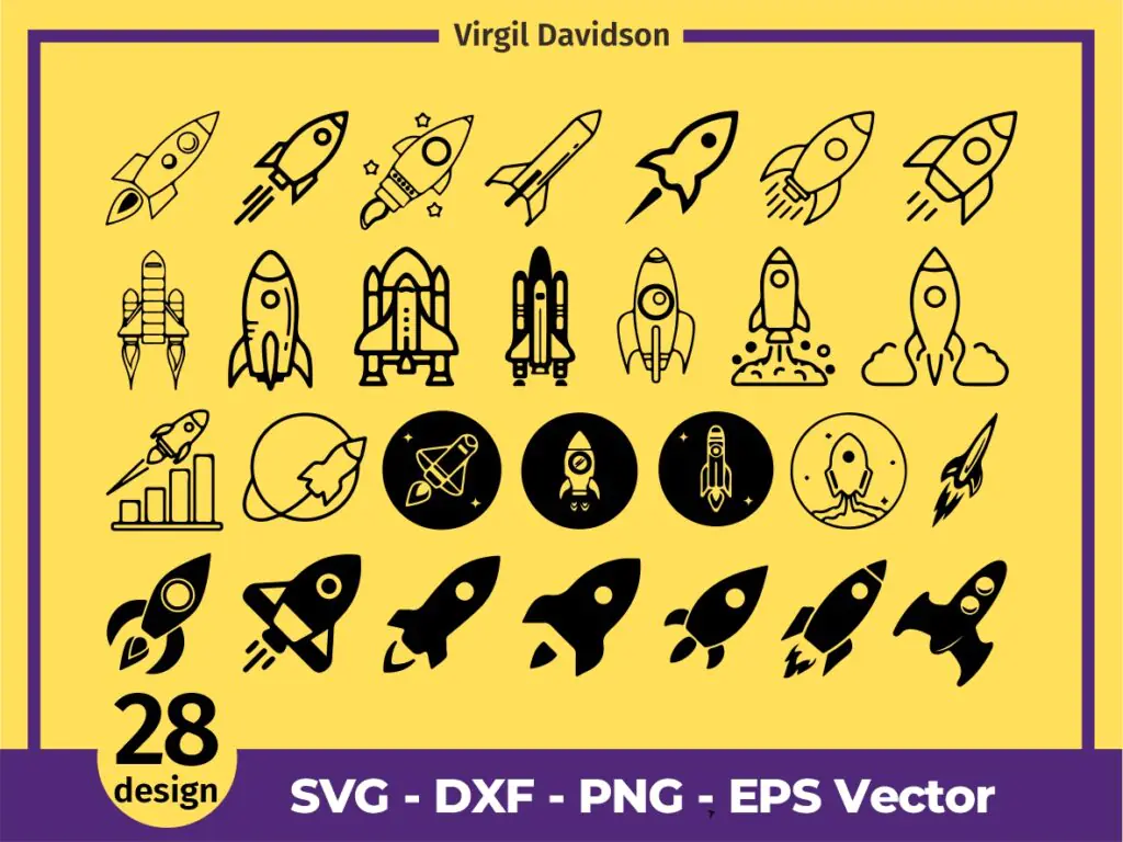 Rocket SVG Bundle – Space Rocket SVG, Space Craft SVG, Shuttle