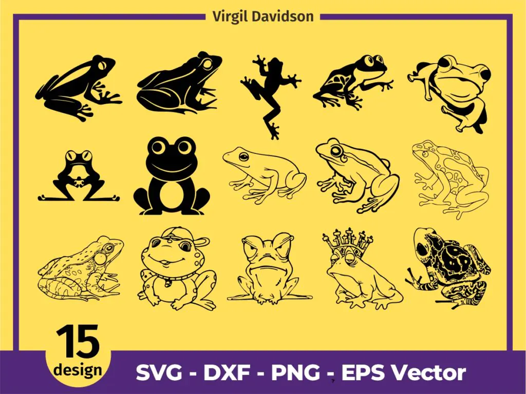 Frog Clipart, Frog Cut Files Cricut, Frog Silhouette, Frog DXF