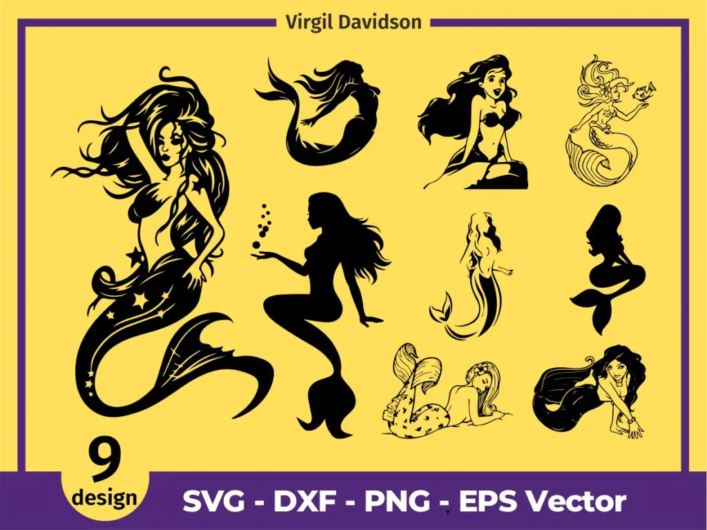 Mermaid SVG Bundle, Mermaid PNG, Mermaid Cricut Image | Vectorency