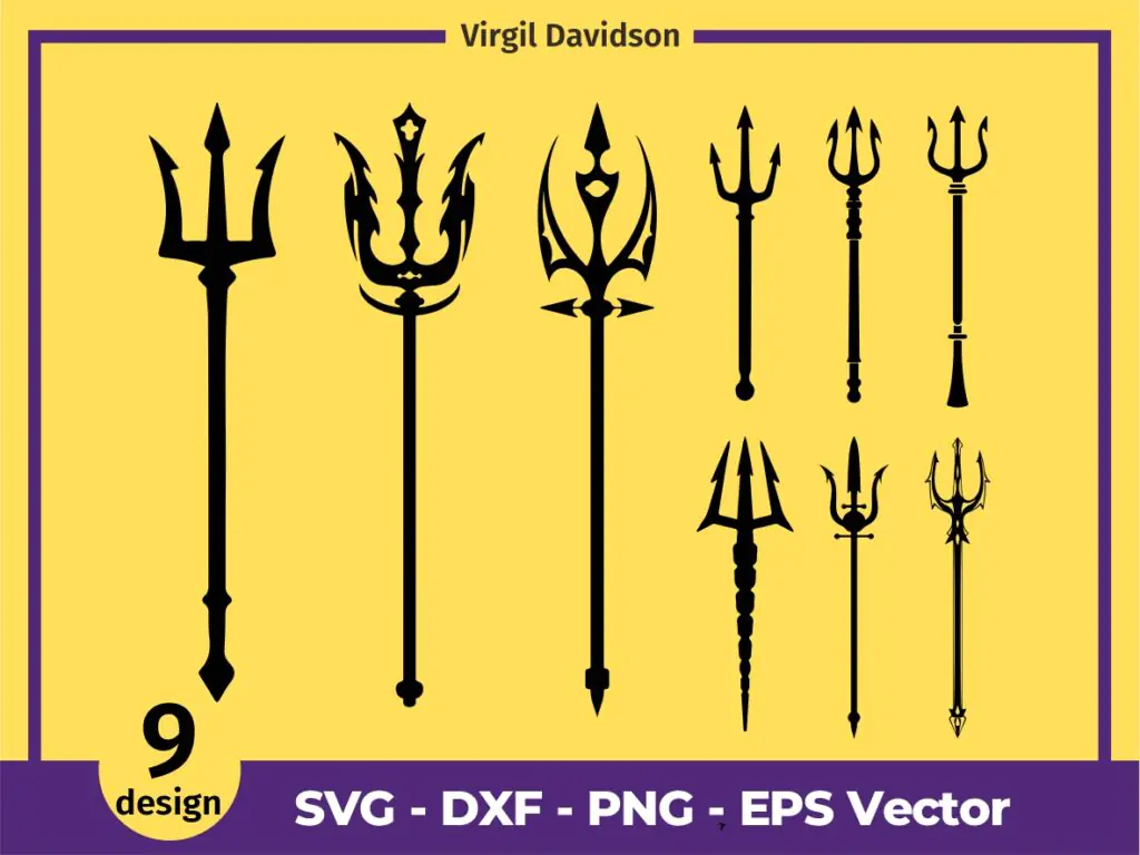 Trident SVG, Cricut, Pitchfork, Silhouette