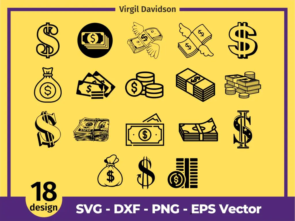 Dollar Sign SVG Bundle, Dollar Sign Clip Art, Dollar Sign Cut Files