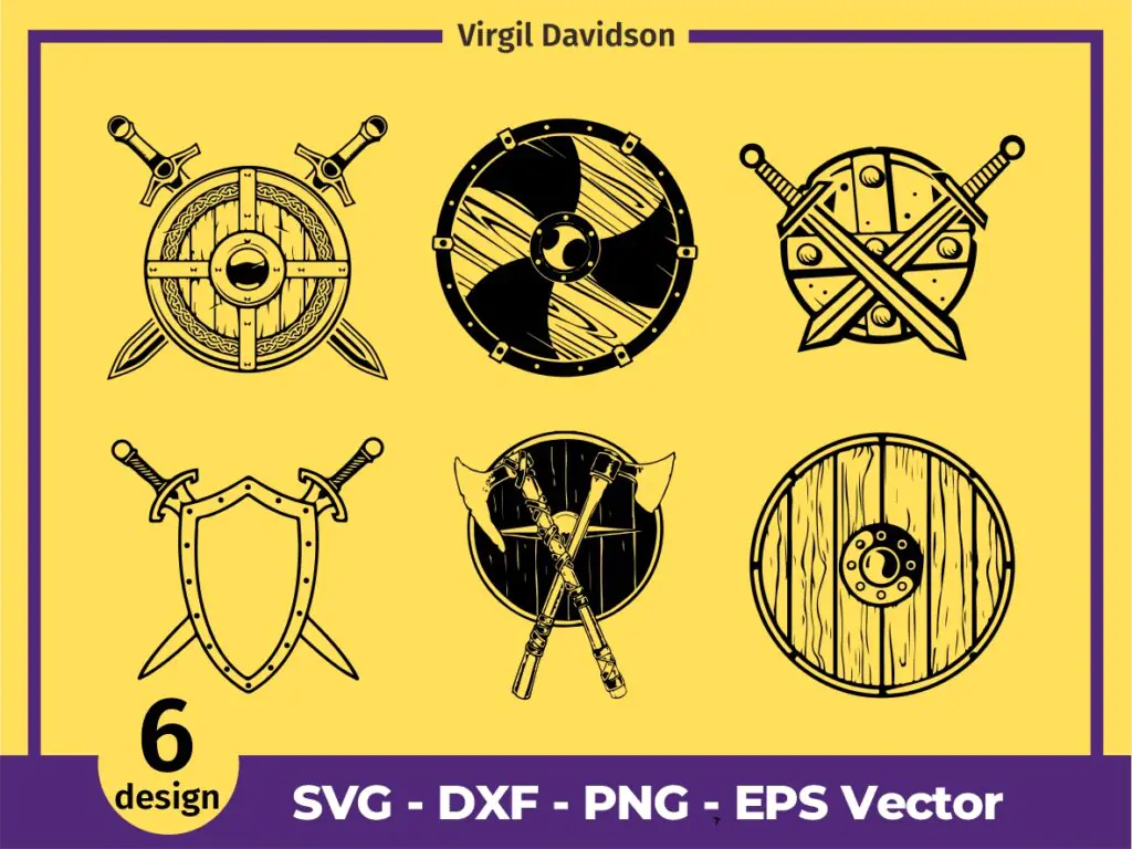 Medieval Shield Viking Shield Wooden Shield Vector