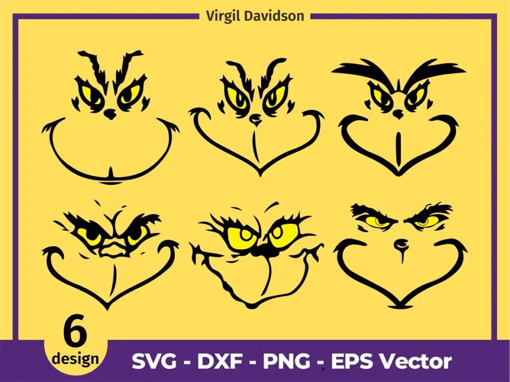 Christmas Character Face Grinch Eyes Bundle SVG