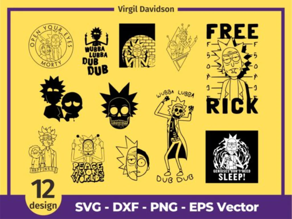 SVG Cricut Rick And Morty Adult Swim Pickle Rick Cartoon Vector Clipart