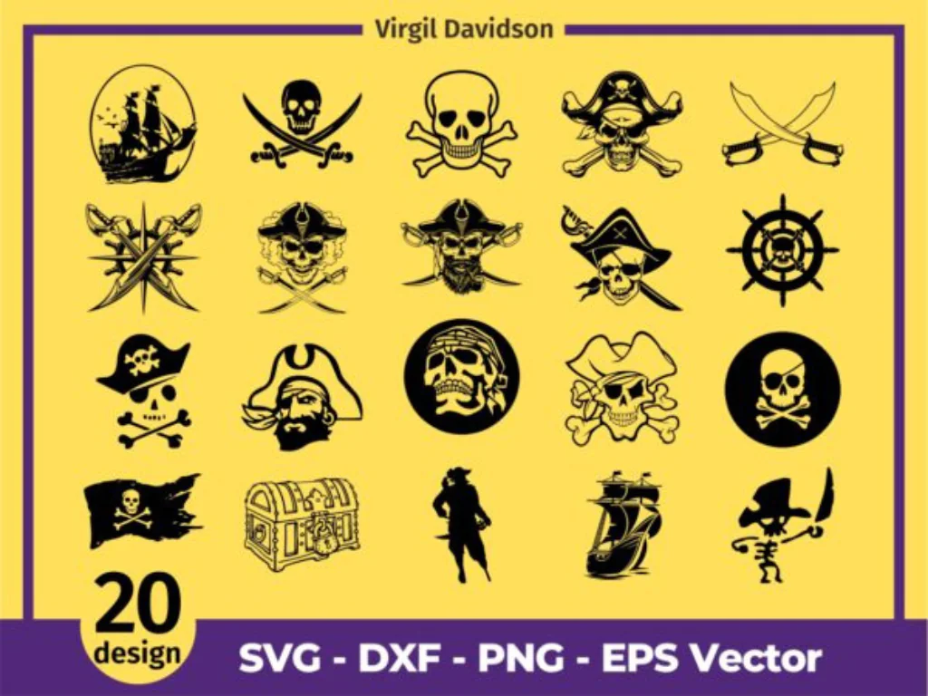 20 Pirate SVG Design Cut Files