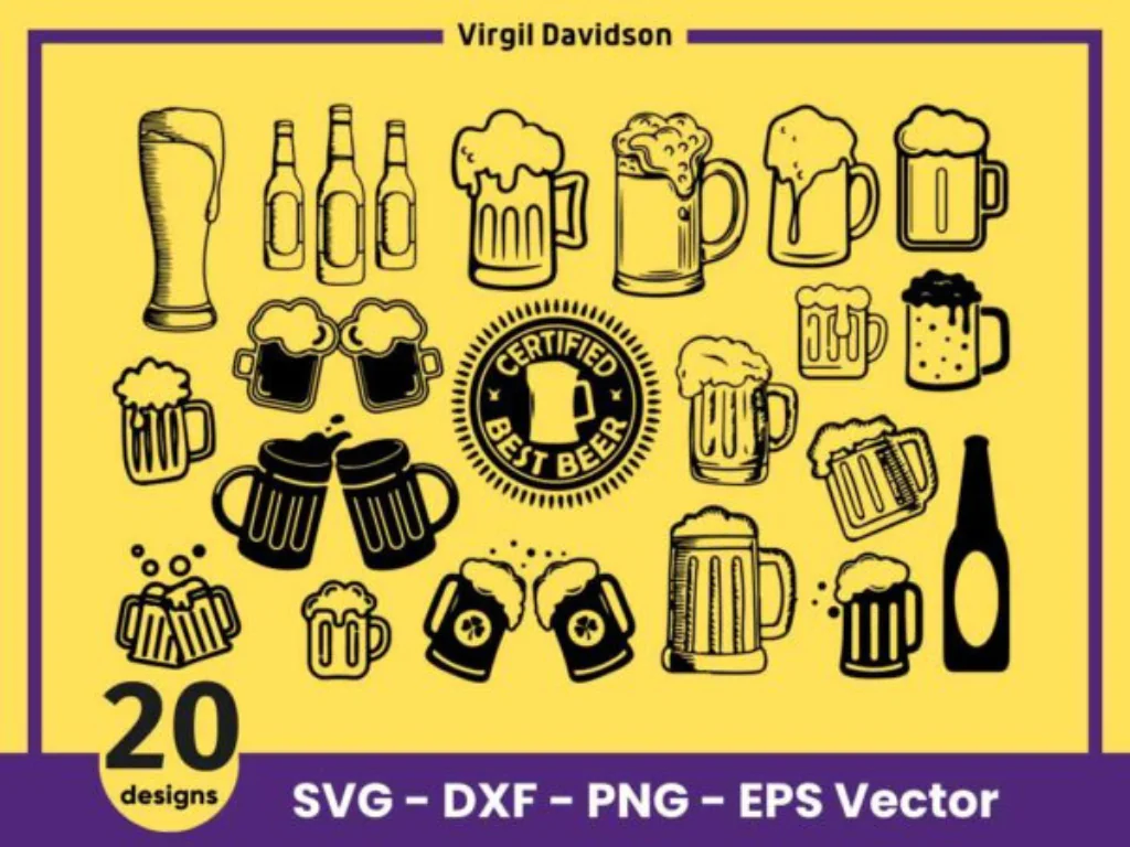 Beer SVG Bundle, Beers Cheers, Alcohol Cut Files Clipart