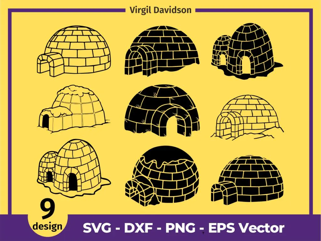 Igloo SVG Bundle, Igloo Silhouette, Ice House SVG, Polar Snow Clipart