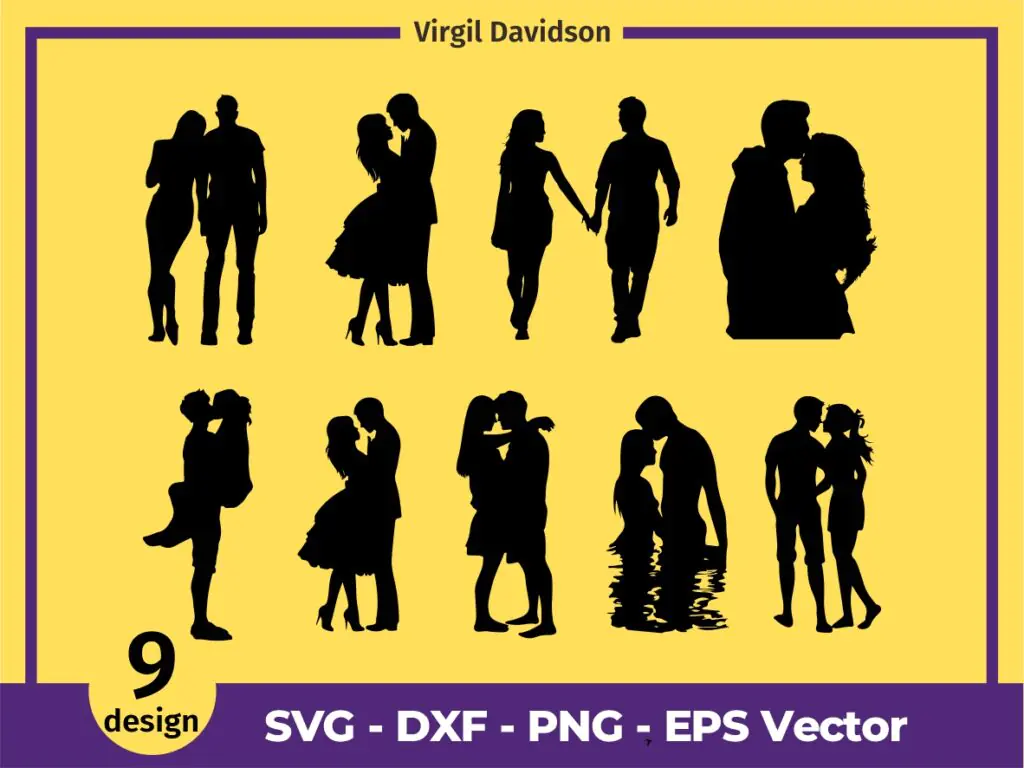 Women And Men SVG, Couple People Silhouette