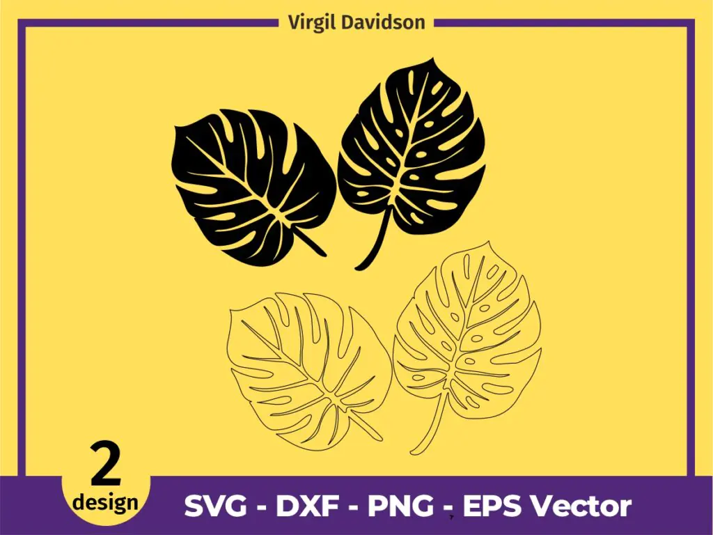 Tropical Leaves SVG, Monstera Hawaii Plant Cricut Jungle Leaves Silhouette