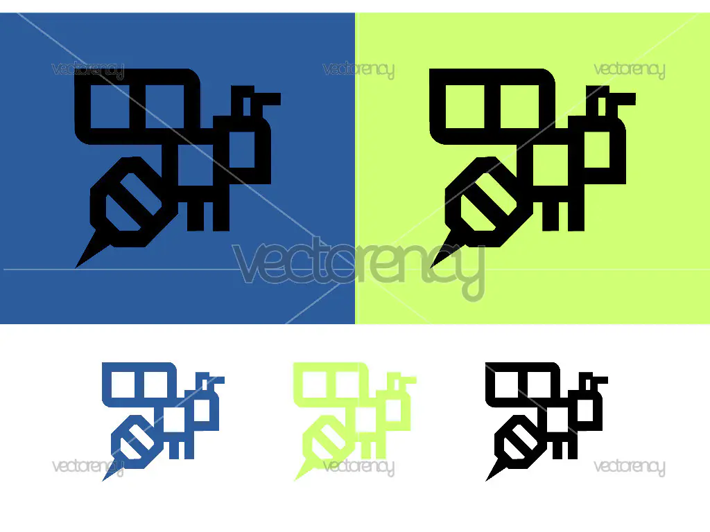 Abstract bee shape in modular design.