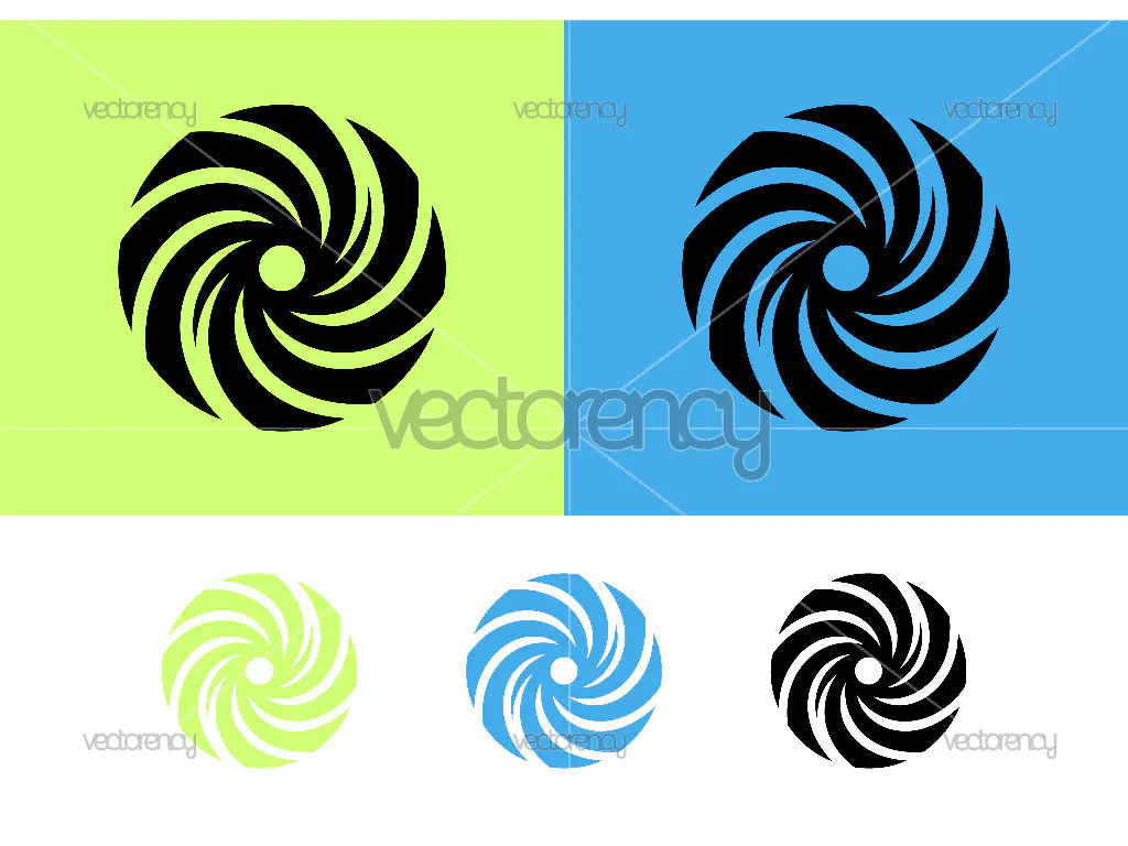 Swirl logo design concept on green backdrop.