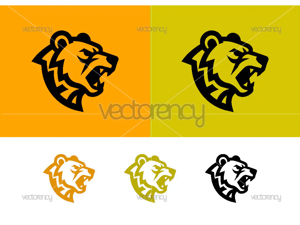 Aggressive bear head logo design fierce look.