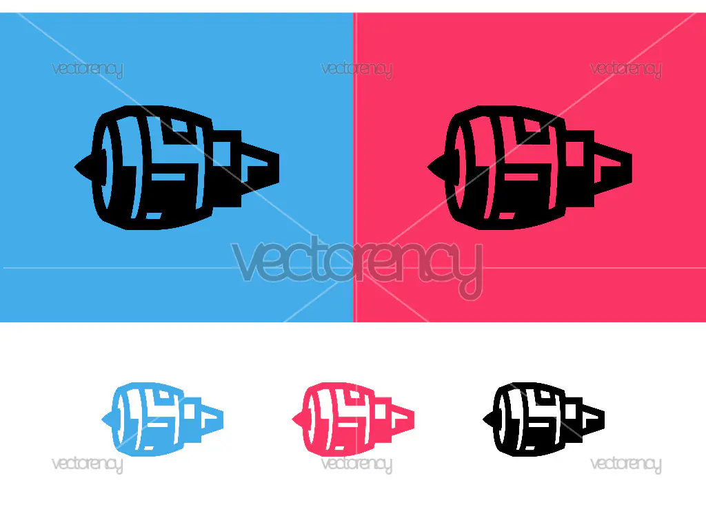 Jet engine logo design on blue backdrop.