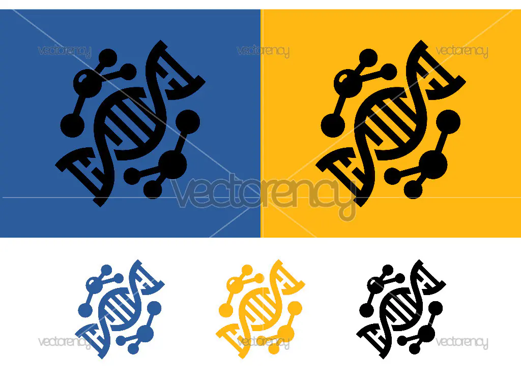 DNA helix molecule science icons.