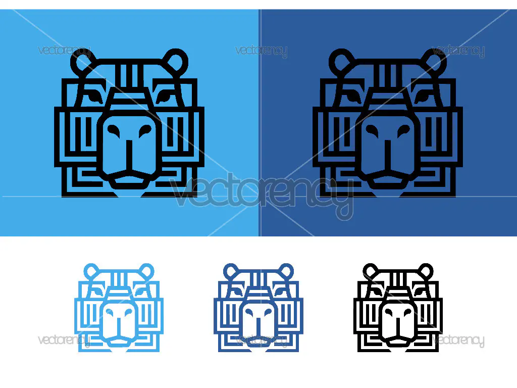 Bear head geometric abstract design branding.