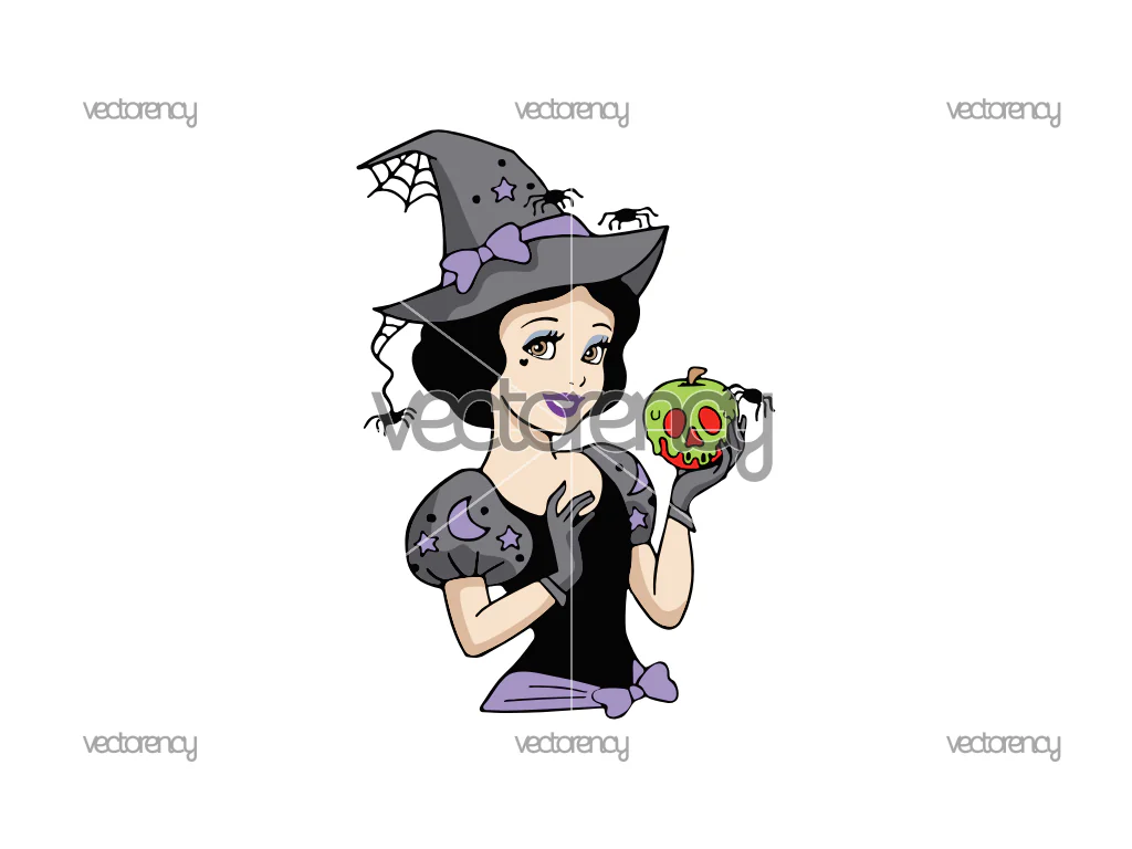 Snow White Apple, Snow White SVG, Snow White Black and White SVG, Cut File for Cricut, Silhouette