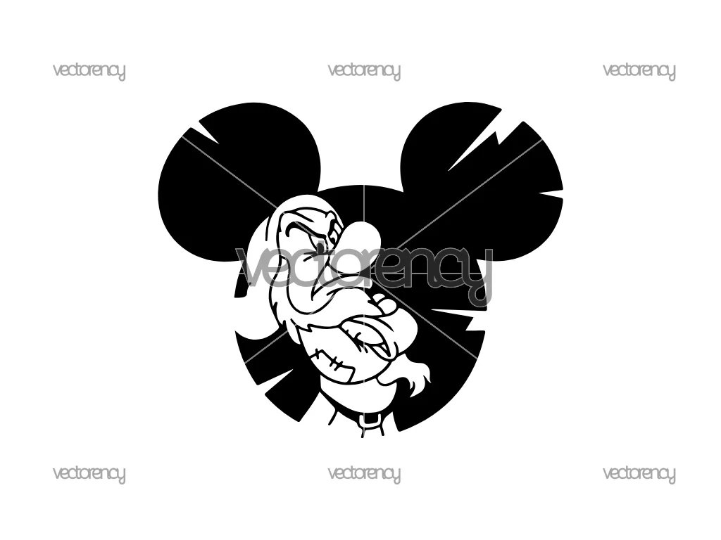 Dwarf Grumpy SVG Outline PNG Silhouette