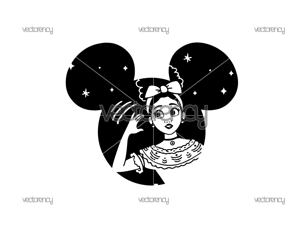 Charm SVG Dolores Silhouette Outline Disney Vector PNG